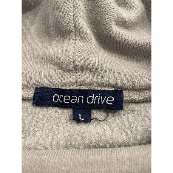 Ocean Drive Gray cropped cowl neck sweatshirt sweater L - Picture 2 of 7